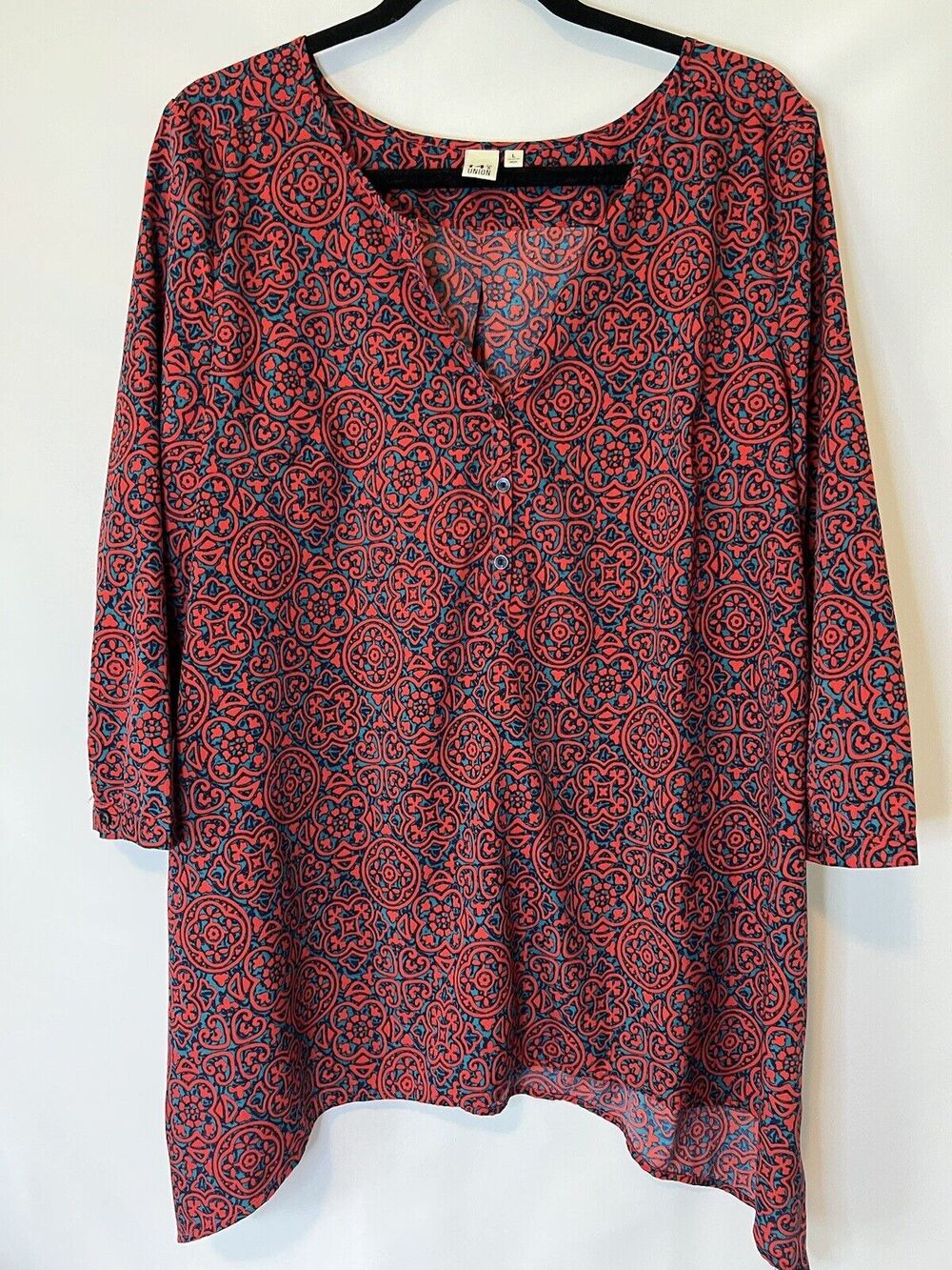 14th & Union Blouse Women's Size Large Workwear Tunic Top NWOT ~ INDIA